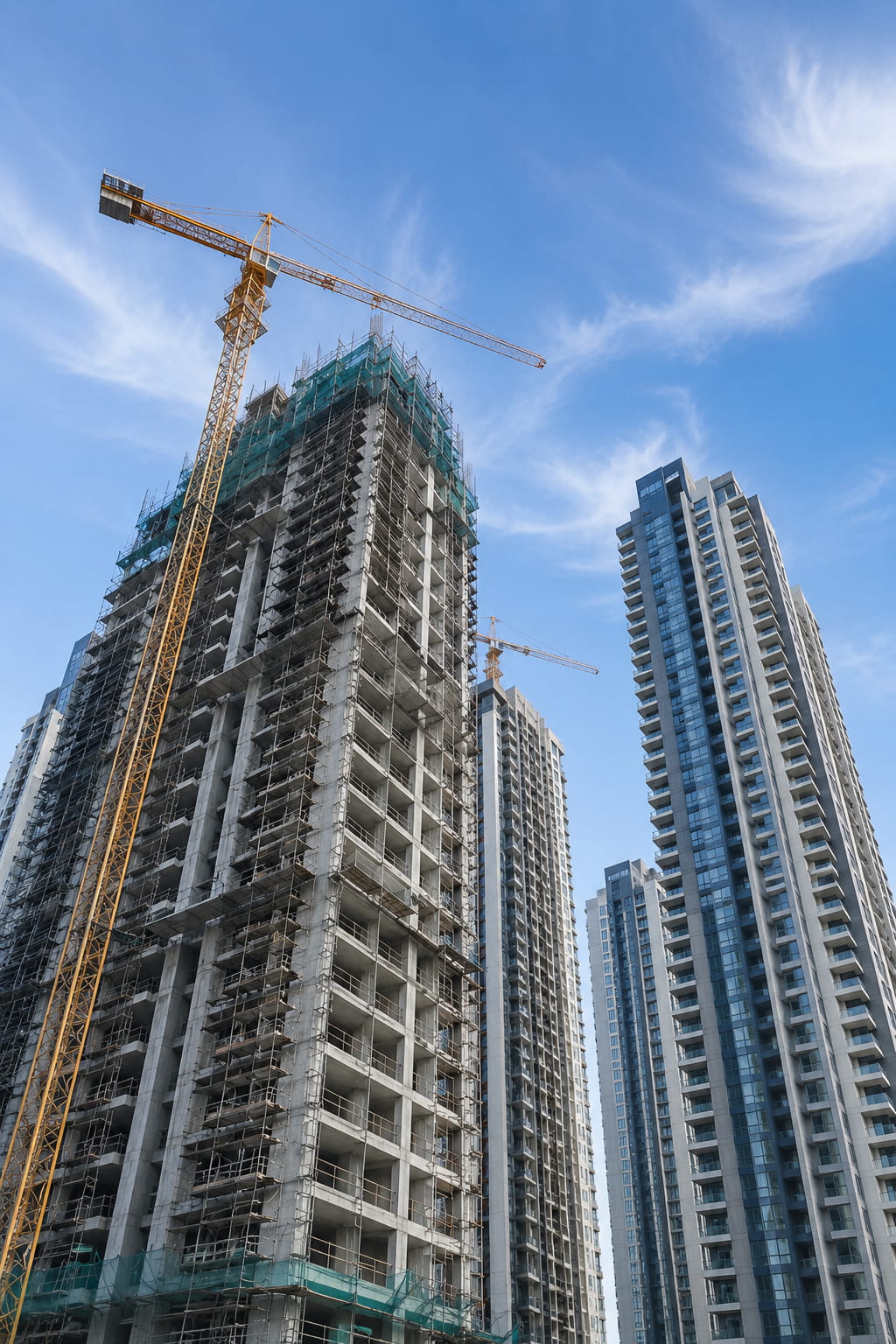 High-rise residential towers under construction
