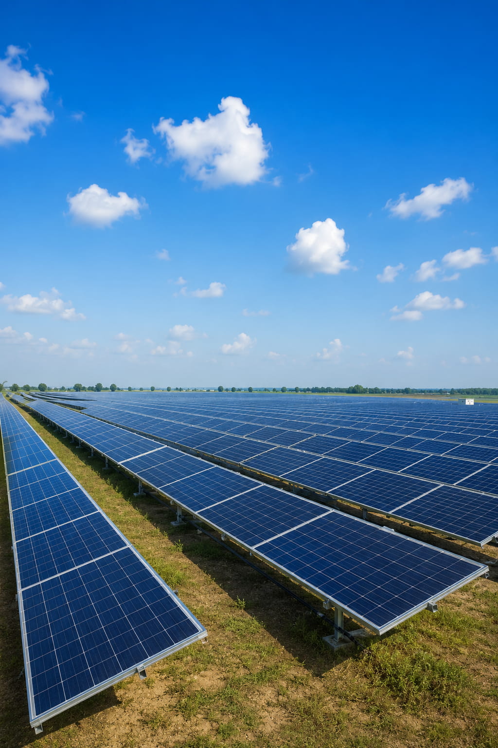 Solar farm with panel arrays
