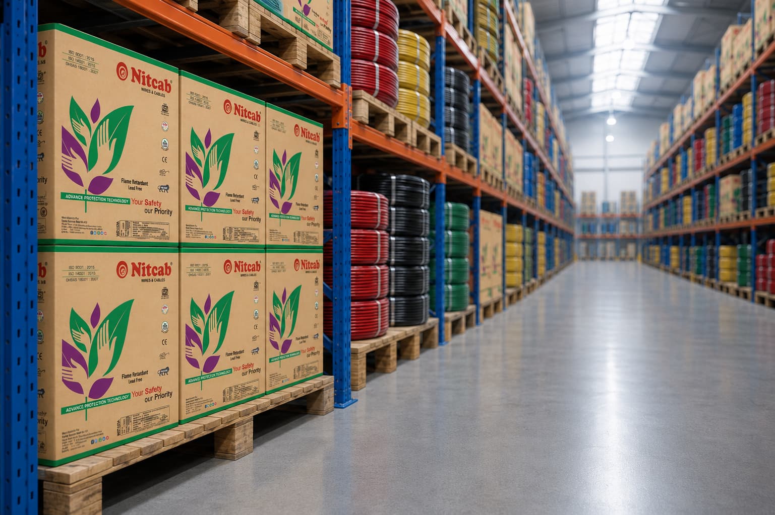 Cable coils in Nitcab warehouse