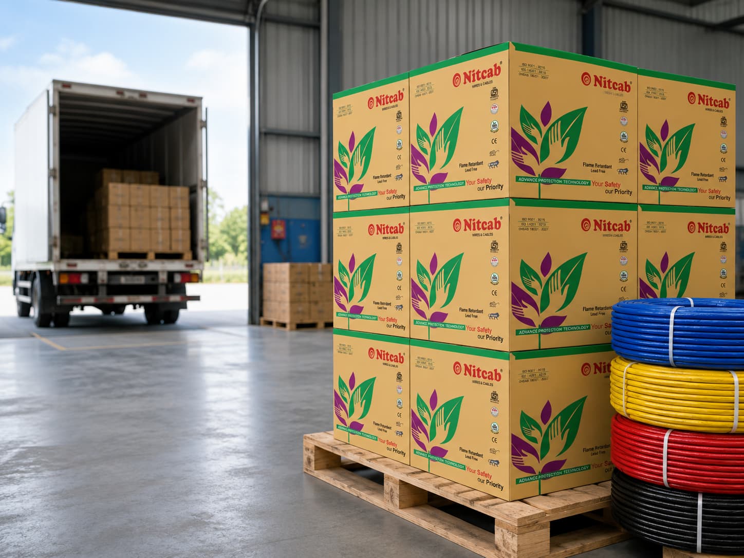 Nitcab cable drums ready for dispatch