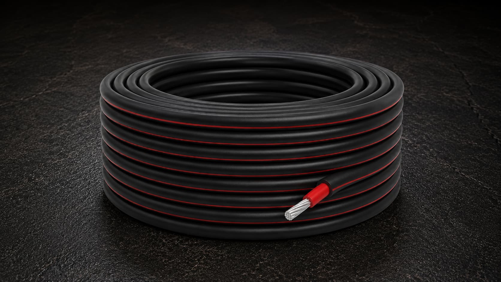 Nitcab solar DC cables in red and black