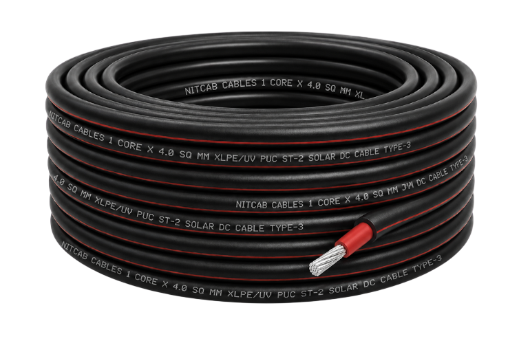 Nitcab solar PV cables in red and black